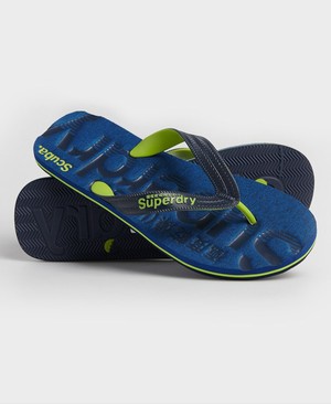 Superdry Scuba Grit Férfi Papucs Kék | QXMYC9465